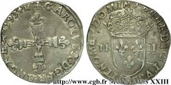 CHARLES X, CARDINAL DE BOURBON Quart d écu, croix de face 1593 Dijon