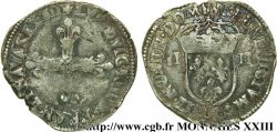 LOUIS XIII LE JUSTE Quart d écu, à la croix fleurdelisée, titulature côté croix 1611 Angers TB