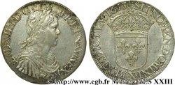 LOUIS XIV THE SUN KING Écu à la mèche longue 1653 Amiens