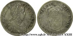 LOUIS XIV THE SUN KING Demi-écu à la mèche longue 1649 Angers