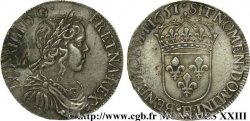 LOUIS XIV  THE SUN KING  Demi-écu à la mèche longue 1651 La Rochelle q.SPL