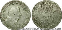 LOUIS XIV THE SUN KING Quart d écu aux insignes, buste du type aux palmes 1702 Lille