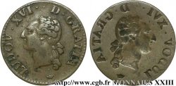 LOUIS XVI Liard dit  à l écu  incus n.d. Toulouse TTB
