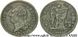 LOUIS XVI (MONARQUE CONSTITUTIONNEL) 30 sols dit au génie , type FRANÇOIS 1793 Montpellier