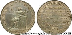 REVOLUTION COINAGE Monneron de 2 sols à la Liberté 1791 Birmingham, Soho