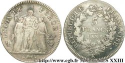 5 francs Union et Force, Union desserré, avec glands intérieurs et gland extérieur 1797 Bordeaux F.291/13