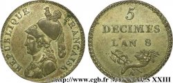 Essai de 5 décimes de Lorthior 1800 Paris VG.827 
