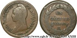 Un décime Dupré, grand module, transformé en boîte de forçat 1800 Bordeaux F.129 36 var. VF