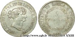 ITALIEN - FÜRSTENTUM LUCQUES UND PIOMBINO - FÉLIX BACCIOCHI AND ELISA BONAPARTE 5 franchi, petits bustes 1808 Florence SS