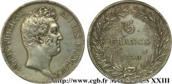 5 francs type Tiolier sans le I, tranche en creux 1830 Lyon F.313/3
