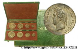 Boîte contenant 8 essais, refonte des monnaies de cuivre 1840 Paris