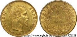 5 francs or Napoléon III, tête nue, grand module 1859 Paris F.501/7