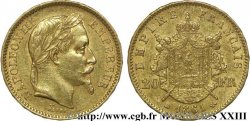 20 francs or Napoléon III tête laurée 1861 Strasbourg F.532/2