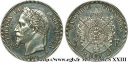 Pré-série 5 francs Napoléon III tête laurée 1861 Paris VG.-  SPL