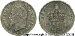 20 centimes Napoléon III tête laurée, petit module 1864 Strasbourg F.149/2 TTB