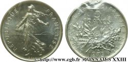 Piéfort Cu-Ni de 5 francs Semeuse, nickel 1975 Paris F.341/7P FDC