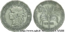 GUADELOUPE Essai 18 pans de 50 centimes en vieil argent 1903 Paris