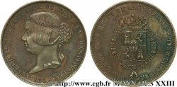 ESPAGNE - ROYAUME D ESPAGNE - ISABELLE II Essai de 25 centimes en cuivre, non adopté 1859 Madrid