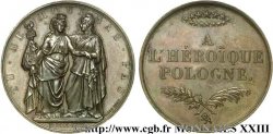 POLONIA - INSURRECTION Médaille en bronze, soutien aux Polonais 1831 (chiffres romains) Monnaie de Paris