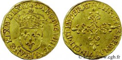 CHARLES IX Écu d or au soleil, 1er type 1566 (MDLXVI) Paris