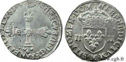 HENRI III Quart d écu, croix de face 1587 Toulouse TTB+