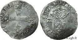 LOUIS XIII Quart d écu, à la croix fleurdelisée, titulature côté croix 1624 Rennes