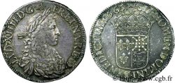 LOUIS XIV THE SUN KING Écu au buste juvénile du Béarn, 2e type 1665 Pau