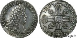LOUIS XIV THE SUN KING Demi-écu aux huit L, petit buste transitoire aux mèches groupées 1690 Lille
