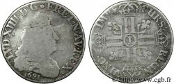 LOUIS XIV THE SUN KING Quart d écu aux huit L, au petit buste 1691 Lille