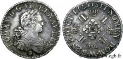 LOUIS XV THE WELL-BELOVED Demi-écu dit aux huit L , avec tranche fautée 1725 Metz