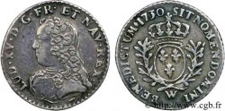 LOUIS XV DIT LE BIEN AIMÉ Vingtième d’écu aux branches d’olivier, buste habillé 1730 Lille TTB