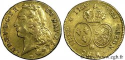 LOUIS XV DIT LE BIEN AIMÉ Double louis d’or aux écus ovales, tête ceinte d’un bandeau 1760 Strasbourg TTB