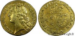 LOUIS XV DIT LE BIEN AIMÉ Louis d’or aux écus ovales, tête ceinte d’un bandeau 1740 Aix-en-Provence