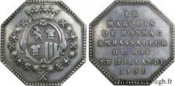 LOUIS XV THE BELOVED Jeton AR 35, octogonal 1751