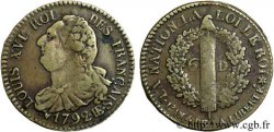 LOUIS XVI (MONARQUE CONSTITUTIONNEL)  6 deniers dit  au faisceau , type FRANÇAIS 1792 Strasbourg TTB/TB+