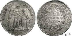 5 francs Union et Force, Union serré, avec glands intérieurs et gland extérieur 1799 Perpignan F.288/120
