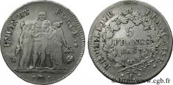 5 francs Union et Force, Union serré, seulement gland extérieur 1799 Bayonne/Paris F.288/116 TTB