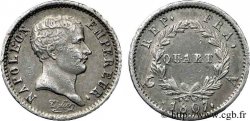 Quart (de franc) Napoléon Empereur, tête de nègre 1807 Paris F.160/1