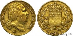 20 francs or Louis XVIII, tête nue 1816 Perpignan F.519/3
