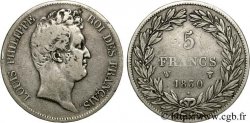 5 francs type Tiolier sans le I, tranche en creux 1830  Lille F.313/4 TB