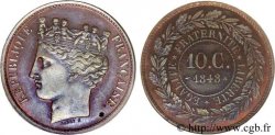 Concours de 10 centimes, bronze, essai de Barre 1848 Paris VG.3131  SUP