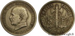 Essai de 5 francs Pétain en cupro-nickel, 1er projet de Bazor 1941 Paris VG.5573