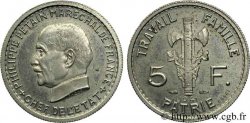Essai de 5 francs Pétain en Maillechort, 2e projet de Bazor 1941 Paris VG.5574  SPL