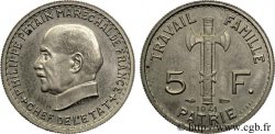 Essai de 5 francs Pétain en cupro-nickel, 3e type de Bazor (type adopté) 1941 Paris F.338/1