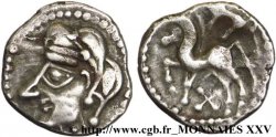 GALLIA - BITURIGES CUBI (Regione di Bourges) Denier au sanglier et à la croisette