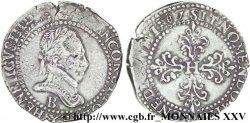 HENRI III Demi-franc au col plat 1587 Rouen