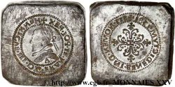 HENRI III Ensemble de deux carrés monétaires pour frapper de faux demi-francs d’Henri III de Paris au millésime 1581 n.d. 