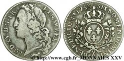 LOUIS XV DIT LE BIEN AIMÉ Demi-écu aux branches d’olivier, tête ceinte d’un bandeau 1758 Orléans