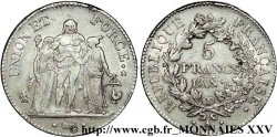 5 francs Union et Force, Union serré, avec glands intérieurs et gland extérieur 1799 Paris F.288/37
