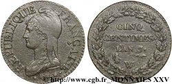 Cinq centimes Dupré, grand module 1799 Lille F.115/76